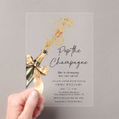 Moderner Pop Das Champagner-Brautparty Acryleinladungen (Insitu (Handheld))