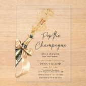 Moderner Pop Das Champagner-Brautparty Acryleinladungen (Vorderseite)