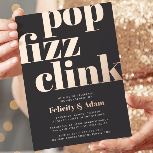 Moderner Pop | Engagement Folieneinladung