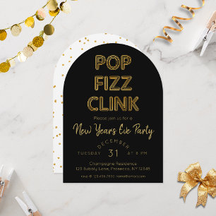Moderner Pop Fizz Clink Neujahrsfest Party Einladung