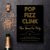 Moderner Pop Fizz Clink Neujahrsfest Party Einladung