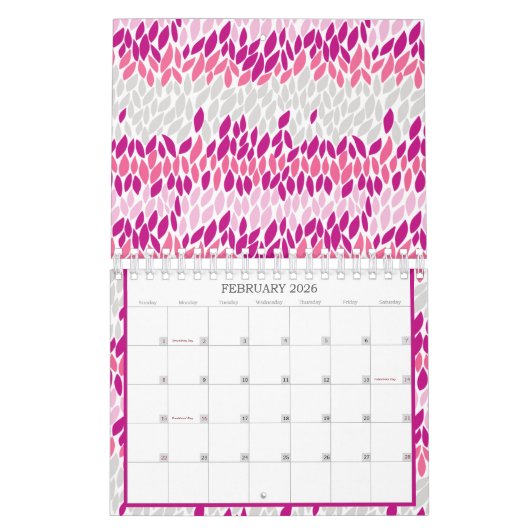 Moderner Pop hell zeitgenössisches Muster Kalender (Feb 2026)