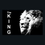 Moderner Pop Kunst, Dichtung und Musik Poster<br><div class="desc">Moderner Pop Art Black&White Lion Head Elegant Template Poster.</div>