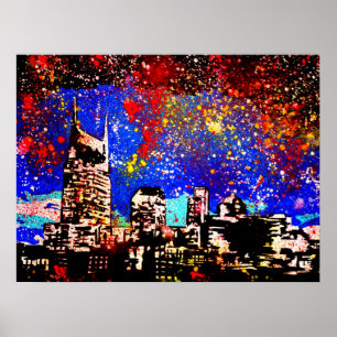 Moderner Pop-Kunstdruck "Music City" Poster