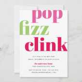 Moderner Pop | Silvester-Party Einladung (Vorderseite)