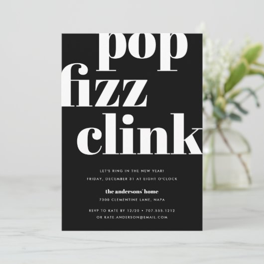 Moderner Pop | Silvester-Party Einladung (Stehend Vorderseite)