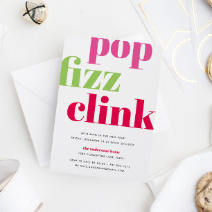 Moderner Pop Silvester-Party Einladung