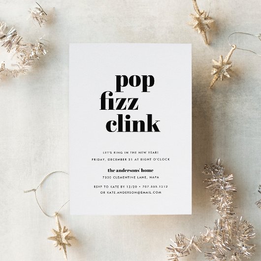 Moderner Pop | Silvester-Party Einladung