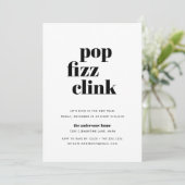 Moderner Pop | Silvester-Party Einladung (Stehend Vorderseite)