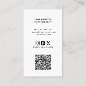 Moderner Porträtfoto-QR-Code-Stylist Visitenkarte (Rückseite)