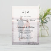 Moderner Posten-HochzeitBrunch | überlagert mit Einladung (Stehend Vorderseite)