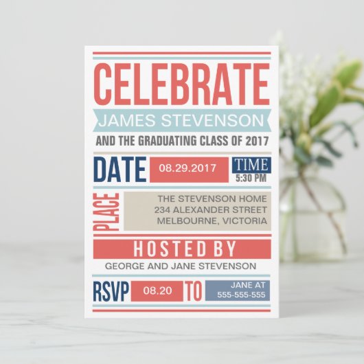 Moderner Poster-Abschluss Ankündigung (Stehend Vorderseite)