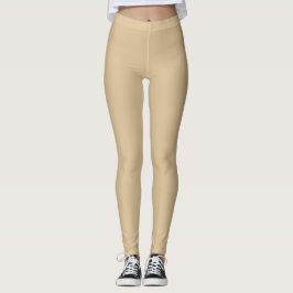 Moderner praktischer Farbblock l Beige Leggings