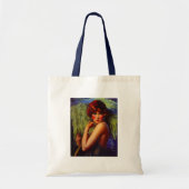 Moderner Prallplatten-Mädchen ~ Abend am Strand Tragetasche (Vorne)