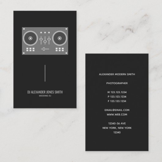 Moderner Pro-DJ-Controller Visitenkarte (Vorne/Hinten)