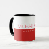 Moderner Prof. (Architekt) Halbrot Halbweiß Kaffeetasse (Vorderseite Links)