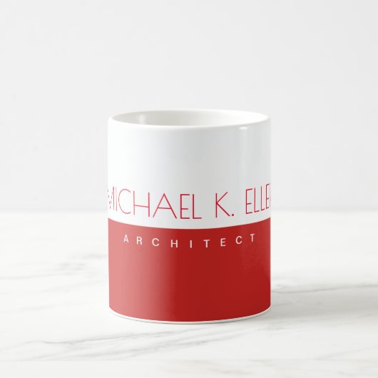 Moderner Prof. (Architekt) Halbrot Halbweiß Kaffeetasse (Mittel)