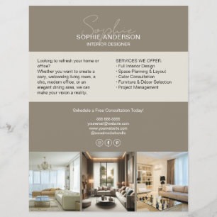 Moderner professioneller Designer-Taupe-Promotion Flyer