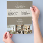 Moderner professioneller Designer-Taupe-Promotion Flyer (Hand)