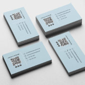 Moderner professioneller Foto-QR-Code Blau Visitenkarte