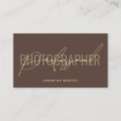 Moderner professioneller Fotograf QR-Code braun Visitenkarte (Vorderseite)