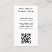 Moderner & professioneller Fotograf QR-Code Visitenkarte (Rückseite)