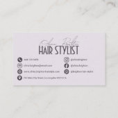 Moderner professioneller Haarstylist High-End Visitenkarte (Rückseite)