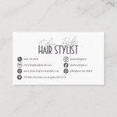 Moderner professioneller Haarstylist High-End Visitenkarte (Rückseite)