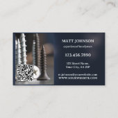 Moderner professioneller Handwerker QR-Code Visitenkarte (Rückseite)