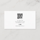 Moderner professioneller Hochzeitsfotograf QR-Code Visitenkarte (Rückseite)