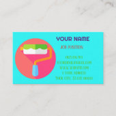 Moderner professioneller Maler QR-Code Cyan Visitenkarte (Vorderseite)