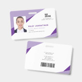 Moderner professioneller Mitarbeiter-Barcode-Auswe Ausweis (Vorder- & Rückseite)