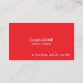 Moderner professioneller Rot-Weiß-CreativeONE-Bold Visitenkarte (Rückseite)
