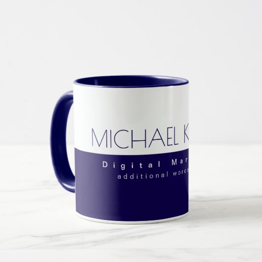 Moderner Profi Digital Marketer Navy Blau Tasse (Vorderseite Links)