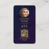 Moderner Programmierer Cybersecurity Midnight Blue Visitenkarte (Rückseite)