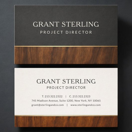 Moderner Projektleiter Wood Professional Visitenkarte