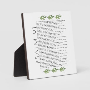 Moderner Psalm 91 Grüne Blätter Christlich Plaque Fotoplatte