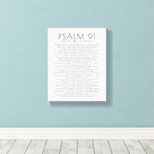 Moderner Psalm 91 über meine Familie Christlich Leinwanddruck (Insitu (Holzboden))