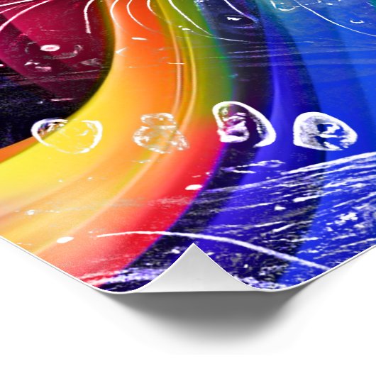 Moderner Psychedelischer Abstrakter Augengeometris Poster (Ecke)