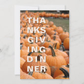 Moderner Pumpkin-Erntedank Einladung (Vorderseite)