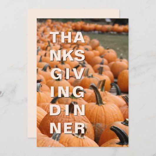 Moderner Pumpkin-Erntedank Einladung (Vorne/Hinten)