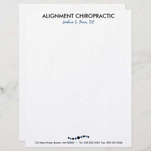 Moderner Punkt-Chiropraktik-Briefkopf Briefkopf (Vorne/Hinten)
