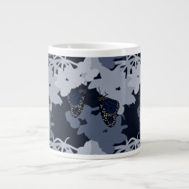 Moderner Purpur Schmetterling & Bluete Jumbo-Tasse