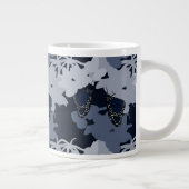 Moderner Purpur Schmetterling & Bluete Jumbo-Tasse (Rechts)