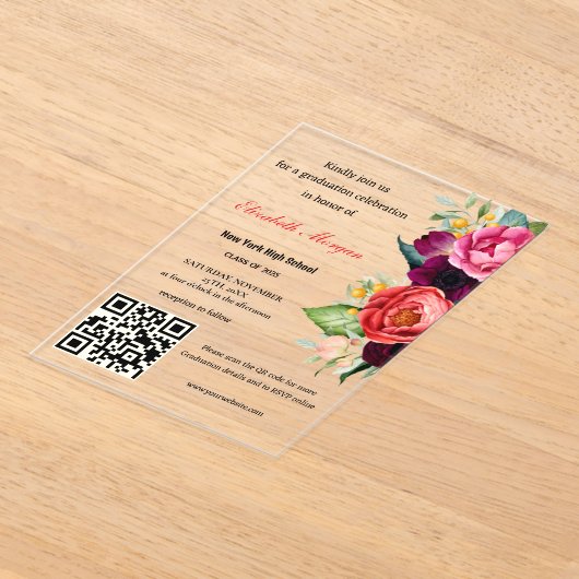 Moderner QR-Code Abschluss 2025 Acryleinladungen (Ablage )