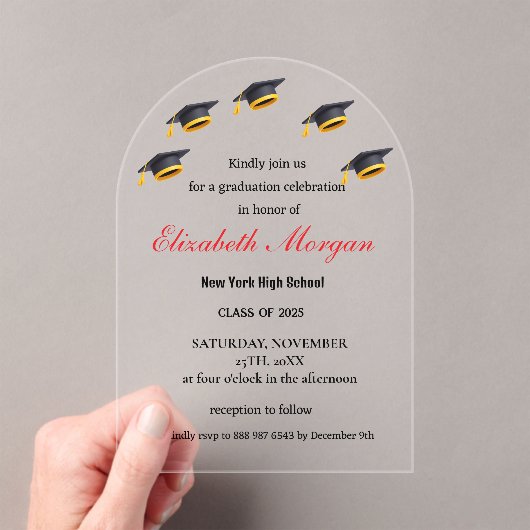 Moderner QR-Code Abschluss 2025 Acryleinladungen (Insitu (Handheld))