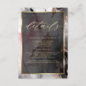 Moderner QR-Code Abstrakte Rose Kohle Gold Begleitkarte (Vorderseite)