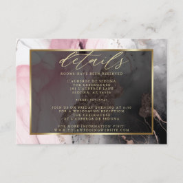 Moderner QR-Code Abstrakte Rose Kohle Gold Begleitkarte