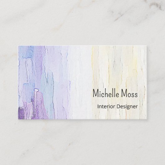 Moderner QR-Code Abstrakter Lila Innenarchitekt Visitenkarte (Vorderseite)