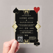 Moderner QR Code Art Deco Casino Acryleinladungen (Insitu (Handheld))